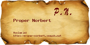 Proper Norbert névjegykártya